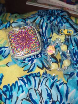 Metal Boho coin purse and hello kitty characters keychain