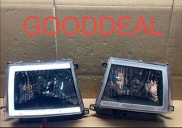 #OH169 97-00 Toyota Tacoma 2WDLED Bar Black Halogen Headlight Pair