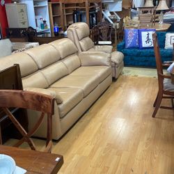 Leather Sofá With Reclining Chair 