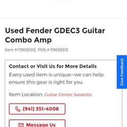 Fender GDEC3 Guitar Combo Amp
