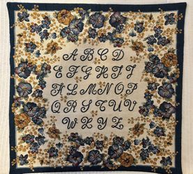 Belgian Tapestry Needlework Framed Vintage Square 