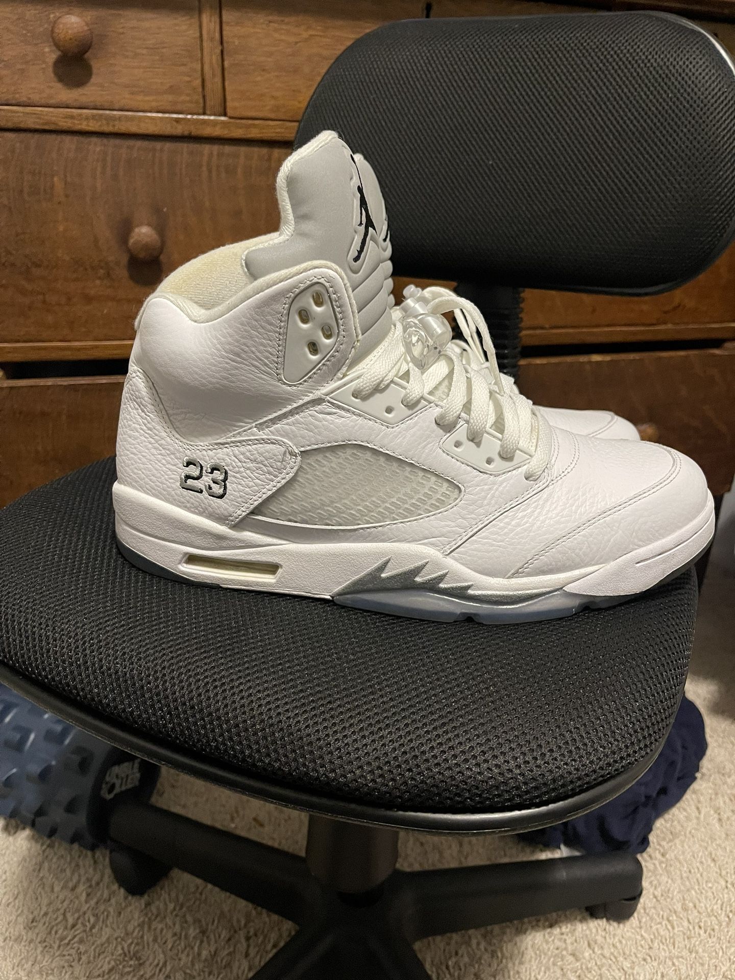 Jordan 5 Retro White Metallic Size 12.5