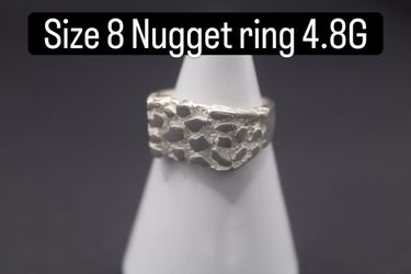 Size 8 nugget 925 silver ring