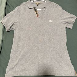 Burberry Men's Polo Grey large
