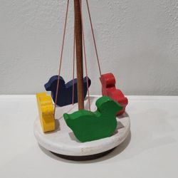 Vintage Wooden Merry-Go-Round