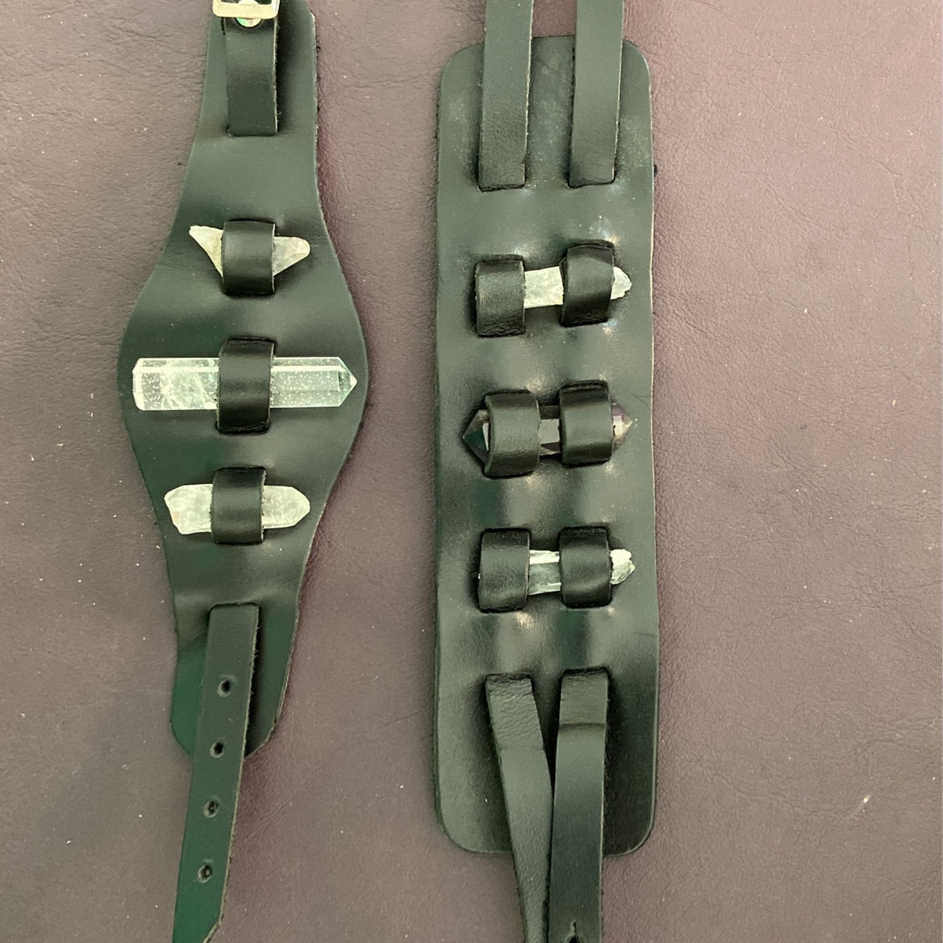 Leather Bracelet With Crystals $25 Each