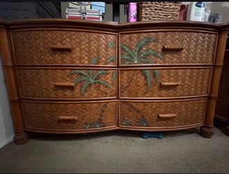 Palm tree bamboo dresser