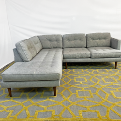 ( Delivery Available ) West Elm Peggy Light Gray Sectional Couch