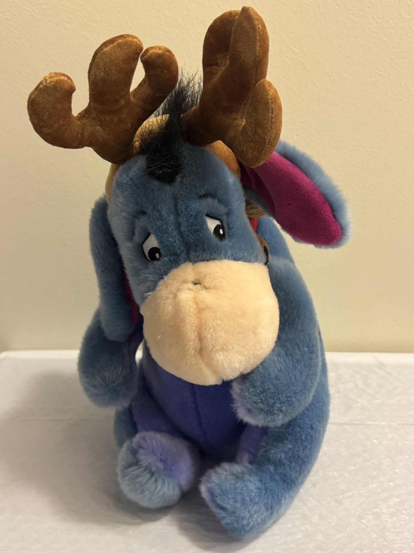 Disney Store Exclusive Christmas Holiday Eeyore Reindeer Antler 20" BELLS JINGLE