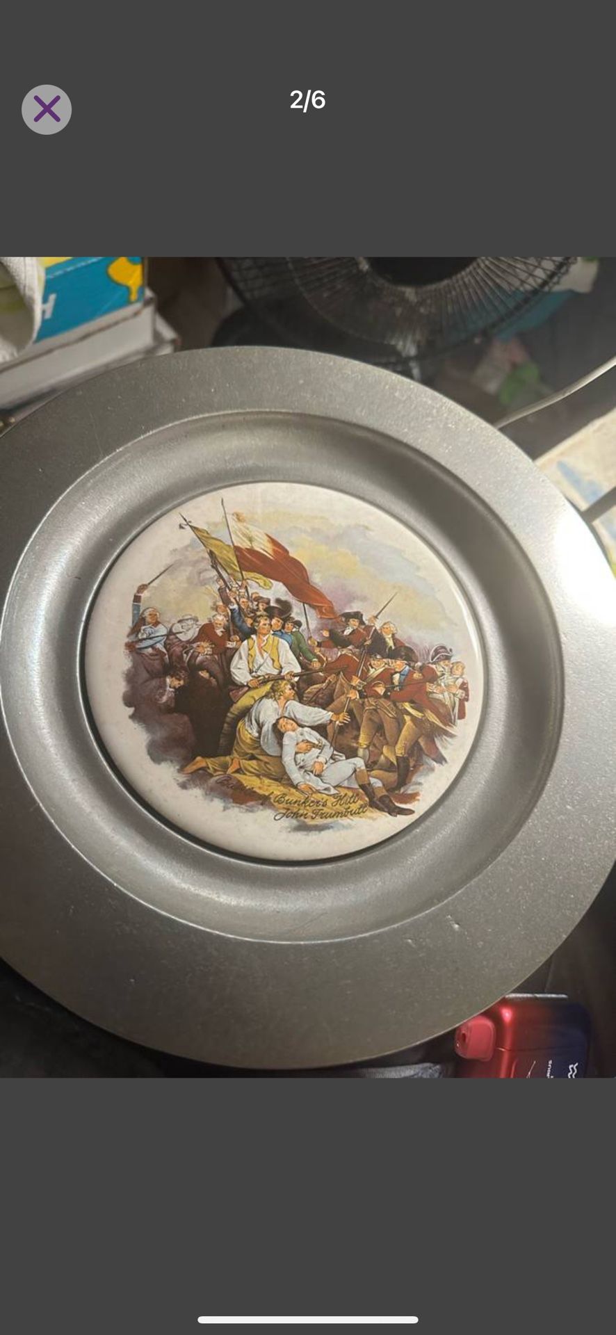 Vintage War Plates With Separate Scenes 