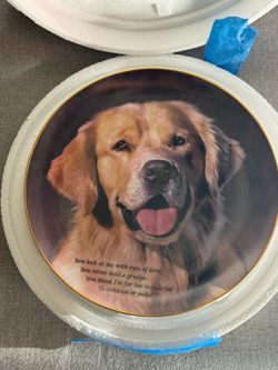 Decorative platters golden retriever