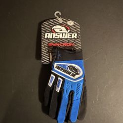 NEW Answer Syncron Blue And Black Riding Gloves, Size Adult Large
