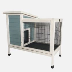 Seny Wooden Rabbit Hutch Bunny Cage for Indoor Outdoor W38 x D22.5 x H34