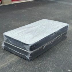 New TWIN SIZE MATTRESS WITH BOXSPRING SET COLCHONES NUEVOS INDIVIDUALES TWIN BED 