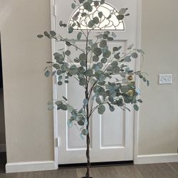 6 Foot Faux Silver Dollar Eucalyptus Tree
