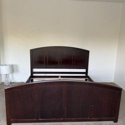 Crate & Barrel Solid Wood King Bed Frame & Box Spring