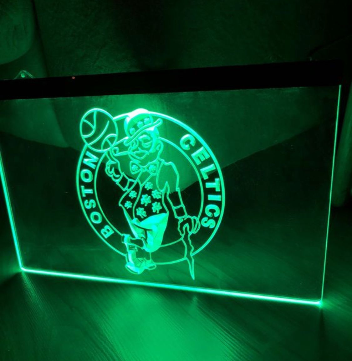 BOSTON CELTICS LED NEON GREEN LIGHT SIGN 8x12