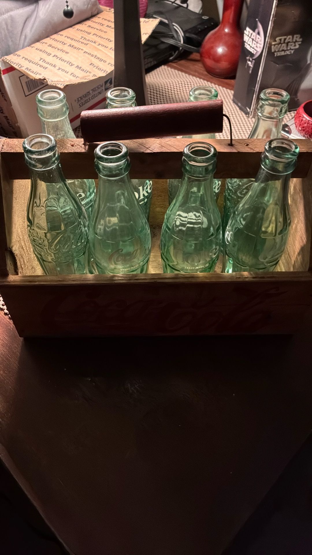 Old Antique Coca-Cola, Glass Bottles, And Carrying Case