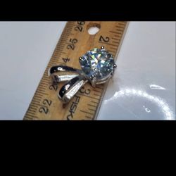 Wedding, , Moissanite Pendent Mens/Womens 10+ Carats Moissanite, 925 Sterling Silver, Pendent, New