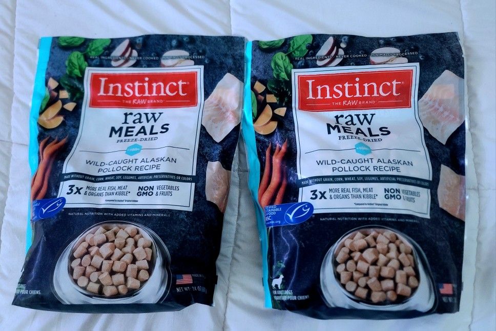 Instinct Freeze Dried Raw Meals Grain Free
Wild-Caught Alaskan Pollock Dog Food,
24 oz.