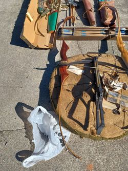 Fred Bear Grizzly Recurve Bow and 2 others. Also Target,  and  Crossbow and more items