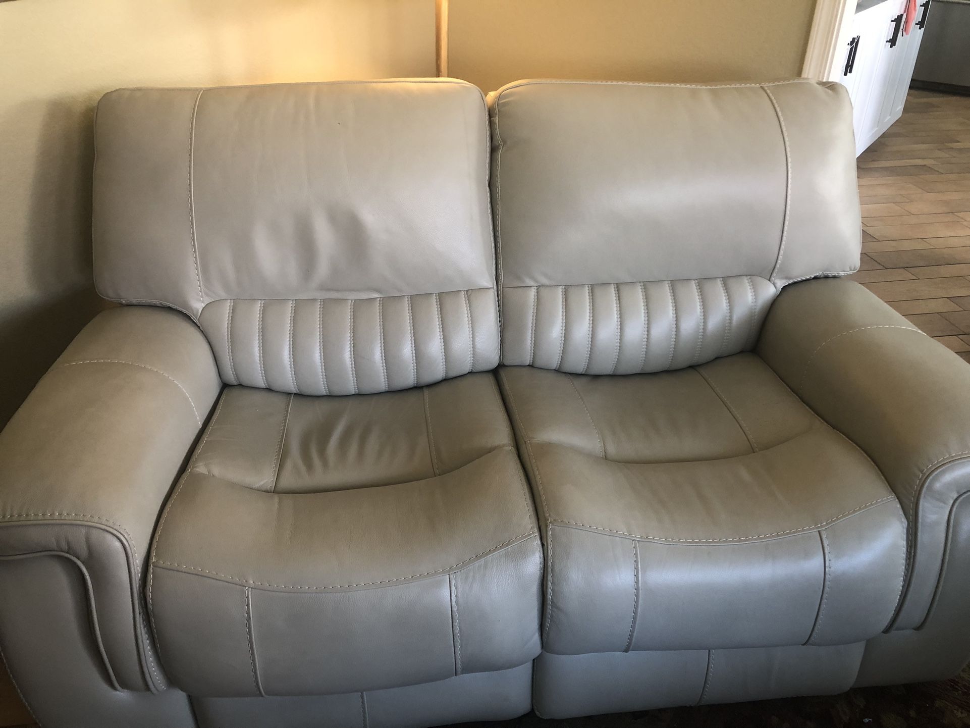 Gently Used Leather Loveseat Electric Recliner With Two USB ports