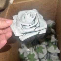 Grey Roses With Glitter