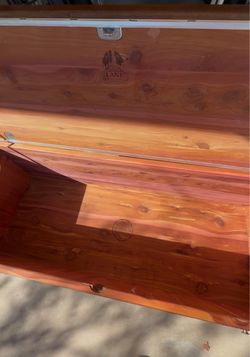 Vintage- walnut exterior faux credenza bench cedar interior