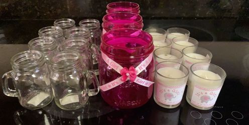 Mini mason jars, baby shower accessories