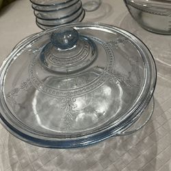 Light Blue Depression Glassware Set
