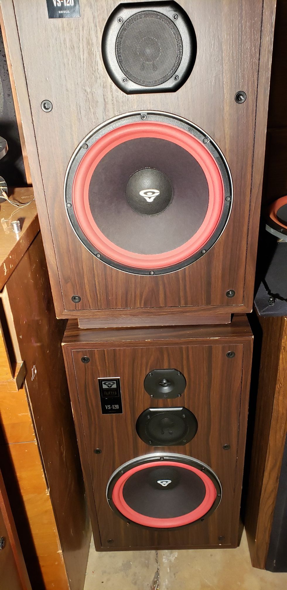 Cerwin Vega VS 120 3 Way speakers pair.