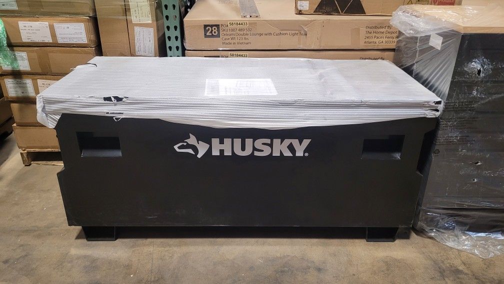 Husky Tool Storage 48" W Black Steel Job Site Toolbox
