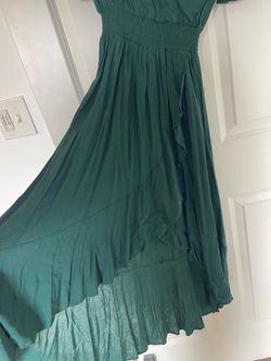 Green Smocked Waist Maxi Dress