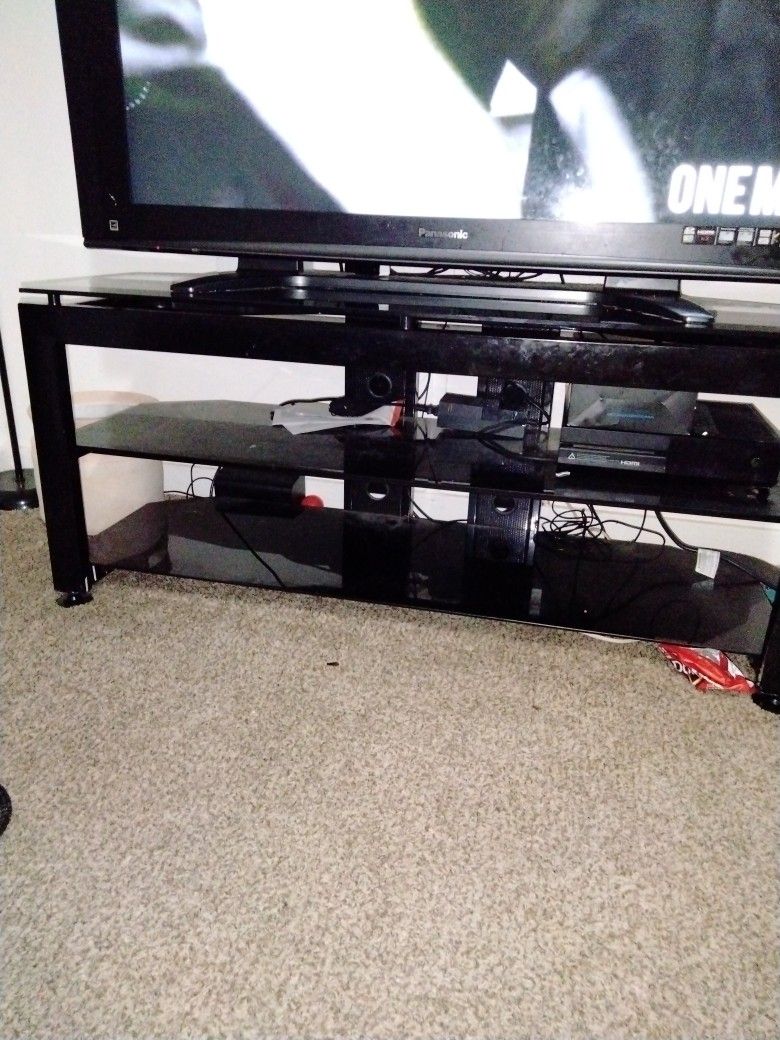 Black Glass TV Stand