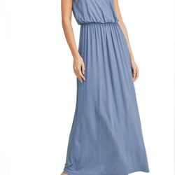 Lush knit light blue skinny strap maxi dress size medium