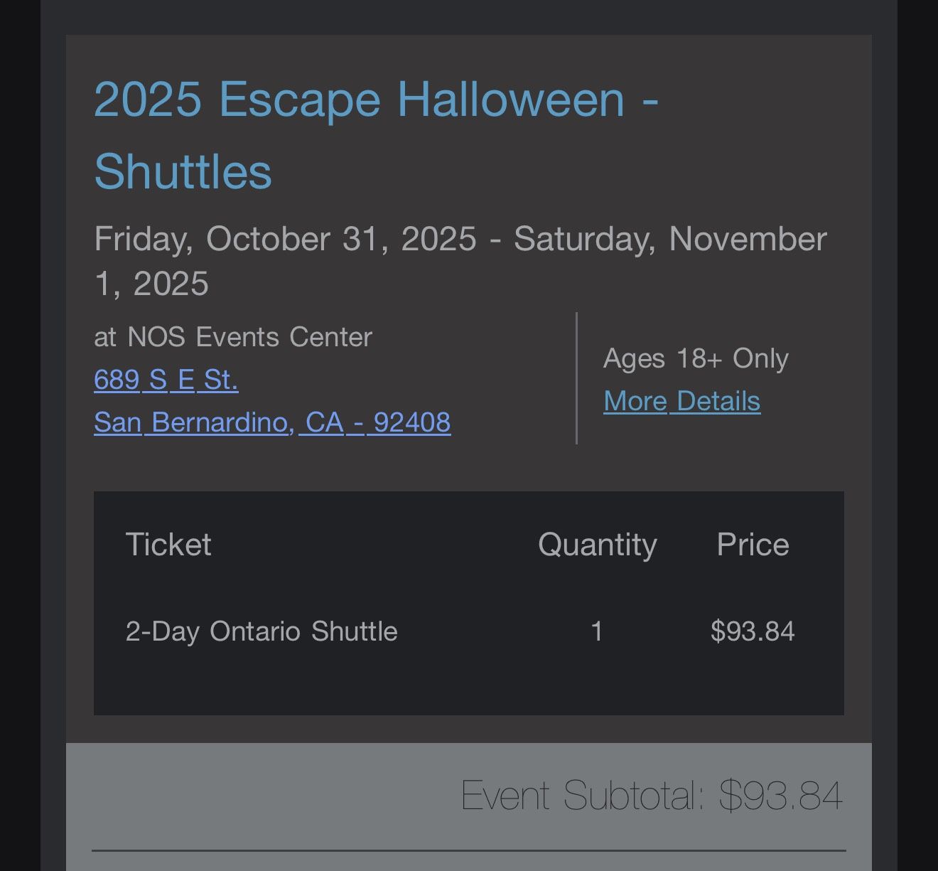 Escape Ontario 2-day Shuttle 