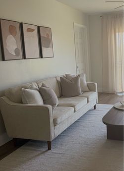Like-New Azriah 80” Sofa – Beige Performance Chenille
