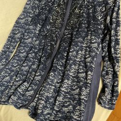 SIZE 3X NAVY ZIP UP LONG SLEEVE TOP
