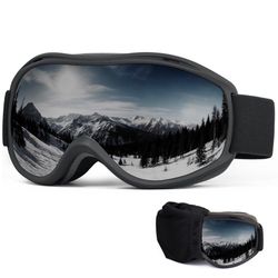 Ski Snowboard OTG Goggles, Anti Fog UV400 Protection