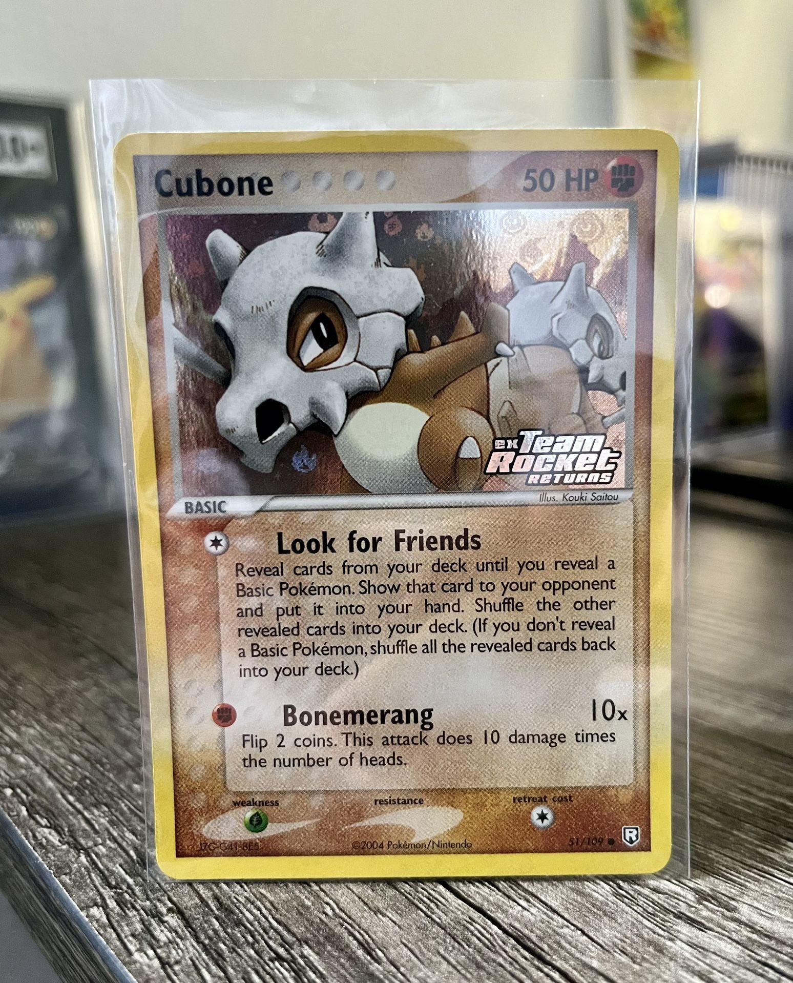 ◓Cubone 51/109 EX Team Rocket Returns 2004 - Pokémon TCG Stamped Holo Rare*NM◓