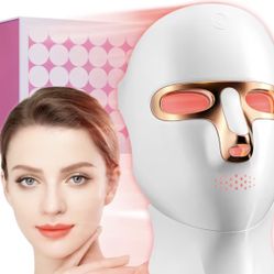 FDA Cleared Red LED Light Relax Mask Phototherapy Face Mask, LED Light for Face And Neck, Red Light 630, 5nm And Near-infrared 830nm Wavelength, USB-C