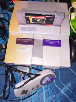 Super Nintendo SNES Console with Controller and Game