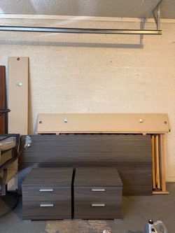 IKEA Queen Size Bedrame and Nightstands