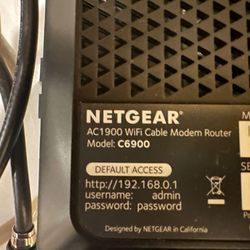 Netgear Nighthawk C6900 AC1900 WiFi Cable Modem Router