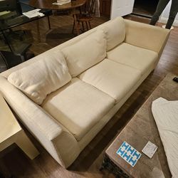 Cream Fabric Nest Sofa/Couch with Pillows