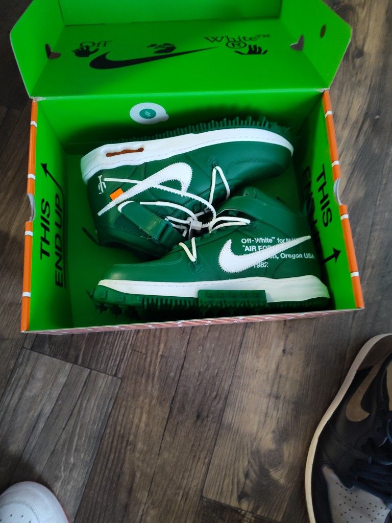 Air Force One Mid Pine Green Off-white Jordans
