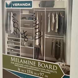 melamine board shelf by veranda sku 371659 3/4 x 15 3/4 x 97in