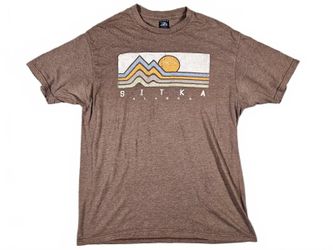 Sitka Mountain Heather Brown Alaska Mountain Graphic Tee XL