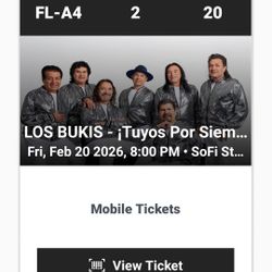 Tickets Para Los Bukis 20 De Feb.  Fila 2. Sofi
