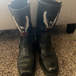 Harley Davidson Men’s Leather Black Motorcycle Boots Size 10  